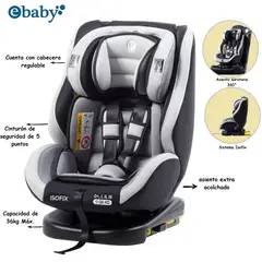 EBABY - Silla de Auto Rupal reclinable con Sistema de ISOFIX Gris CL