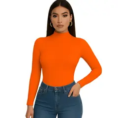 GENERICO - Polo Cafarena Manga Larga Rib Grueso Sab-16 Color Naranja