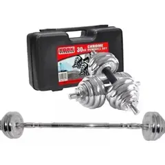 OEM - Juego de Mancuernas 30KG Metal Ajustables Pesas Cromadas Maletín