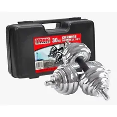 OEM - Juego de Mancuernas de Gimnasio Pesas Ajustables 30Kg Metal Cromadas