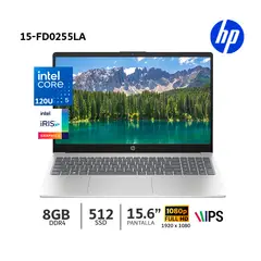 HP - Laptop 15-fd0255la Intel Core 5-120U 8Gb Ram 512Gb SSD 156″ FHD - B9TX3LA