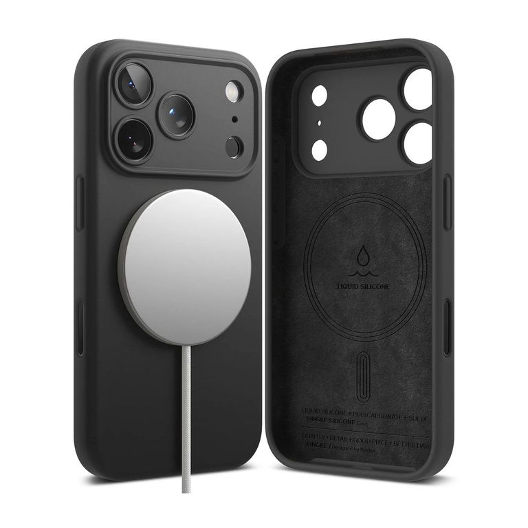 Case Para iPhone 17 Pro Max MagSafe Silicona Negro