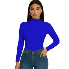 GENERICO - Polo Cafarena Manga Larga Rib Grueso Sab-16 Color Azulino