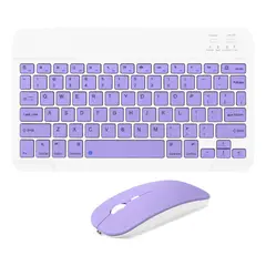 GENERICO - Teclado con Mouse Bluetooth Inalambrico para Pc Tablet Mac iPad Lila