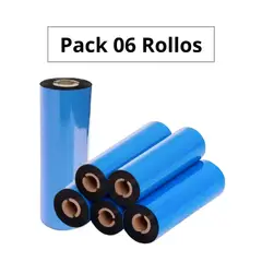 GENERICO - Cinta Ribbon de cera 110 x 74 mts - Pack 06 Rollos
