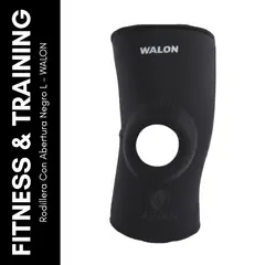 GENERICO - Rodillera Con Abertura Negro L - WALON