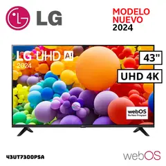 LG - Televisor 43 Pulg. LED Smart TV UHD 4K con Thinq AI 43UT7300