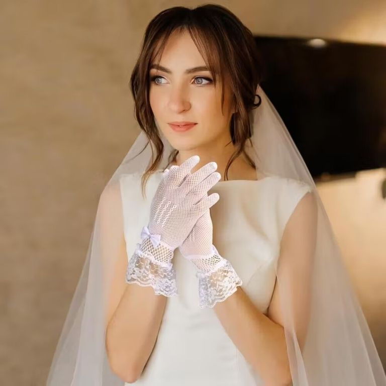 GUANTES BLANCO DE MUJER PARA MATRIMONIO