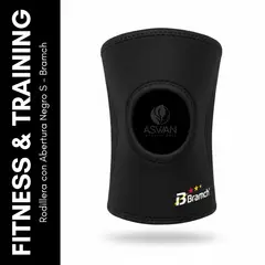GENERICO - Rodillera con Abertura Negro S - Bramch