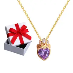 GENERICO - Collar Mamá Corona Princesa Rapunzel Corazón Regalo Acero