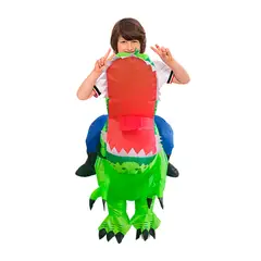 GENERICO - Disfraz Dinosaurio Montable Verde para Niños Halloween
