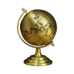GIADE - Adorno Esfera Mapamundi Metal Bronce 12cm