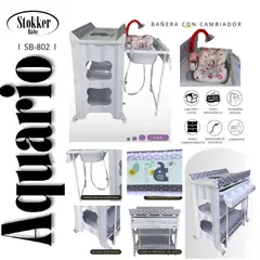 STOKKER BABY - BAÑERA CAMBIADOR AQUARIO+REGADERA CON COJIN