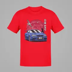 GENERICO - Camiseta GTR34 Skyline Polo Carro Tunning JDM Algodon