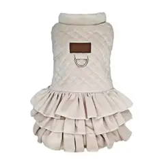 GENERICO - ABRIGO AGAMUZADO CON BOBOS PARA PERRO Y GATO TALLA M