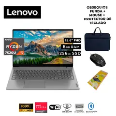 LENOVO - AMD RYZEN 5 7520U RAM 8GB SSD 256GB 15.6" FHD FREEDOS - V15 G4 AMN