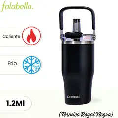 ICHIMATSU - Tomatodo de Acero Inoxidable Térmico Royal Negro 1.20 L