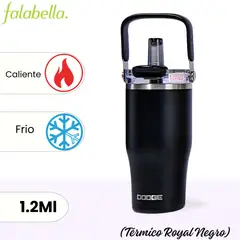 ICHIMATSU - Tomatodo de Acero Inoxidable Térmico Royal Negro 1.2 L