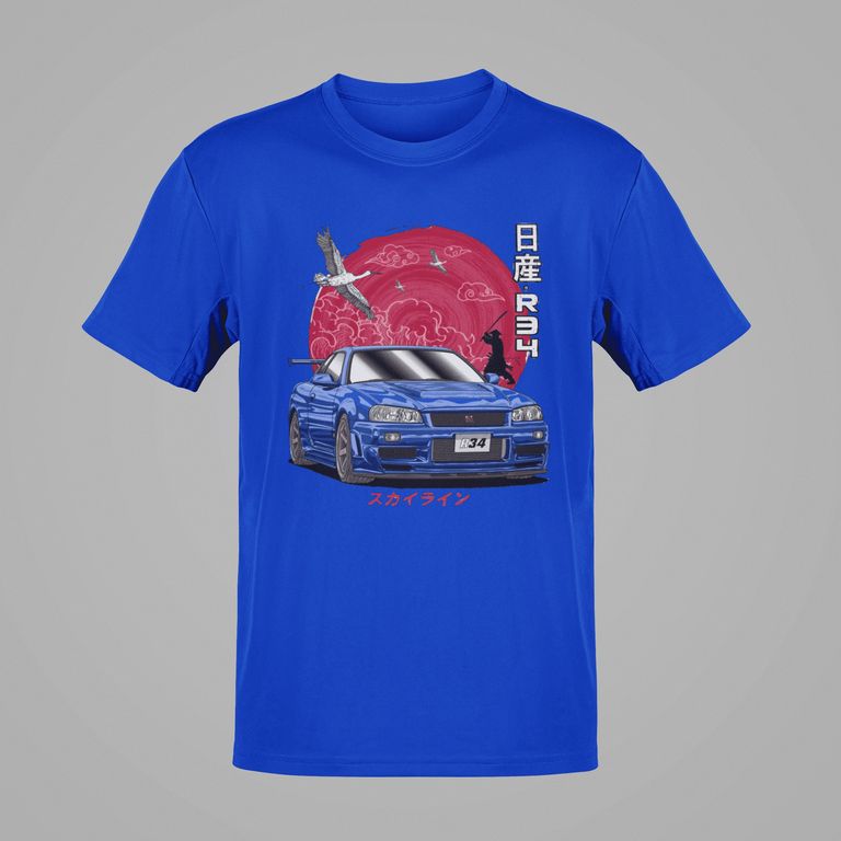 Polo Nissan GTR34 Skyline Camiseta Auto Godzilla Algodon