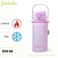 ICHIMATSU - Tomatodo de Acero Inoxidable Térmico con Cinta Lila 800 ml.