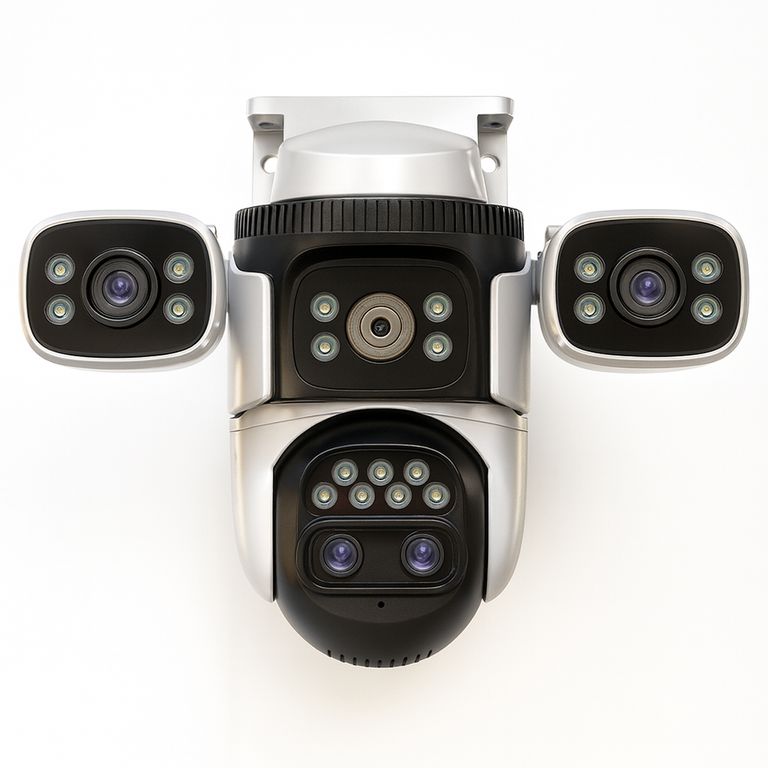 Cámara de Seguridad 3 Lentes Zoom Optico 4K Visión Nocturna Graba Placas