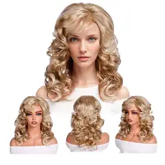 GENERICO - Peluca Artificial Larga Ondulada Rubio HW251055