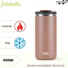 ICHIMATSU - Vaso de Acero Inoxidable Termico Marron 600 ml.