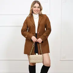 GENERICO - ABRIGO RECTO MUJER PAÑO AMERICANO