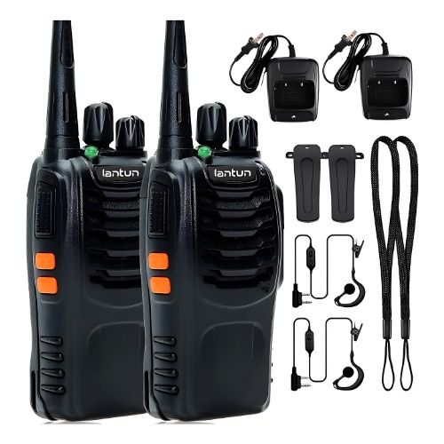 Walkie talkie portátil 5 km bidireccional 16 canales con linterna