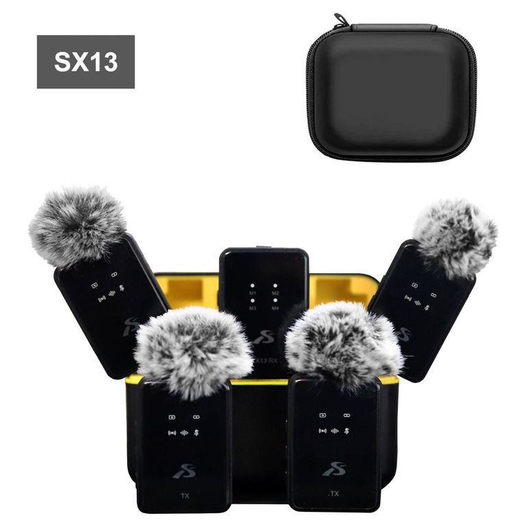 Micrófonos inalámbricos SX13 4 hablantes para Android, IOS, Cámaras y Equipos