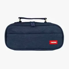 GENERICO - Estuche cartuchera doble cierre con asa - Azul