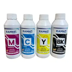 RAMKO - Combo 4 tintas UV por Medio Litro para Impresoras de tinta continua