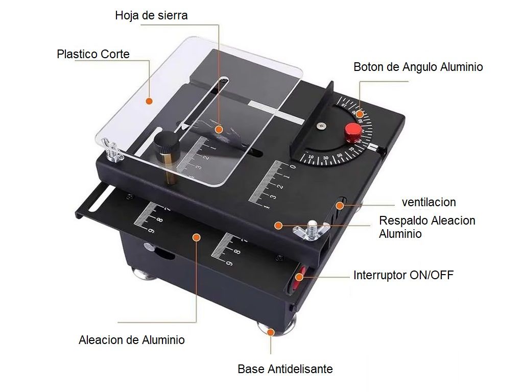 Mini Sierra de Mesa Portatil Electrica 100W 16mm 220v Bricolaje