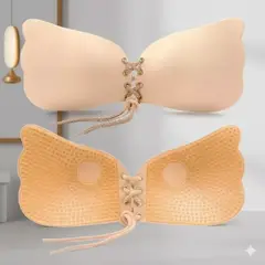 GENERICO - SUJETADOR ADHESIVO INVISIBLE TIPO MARIPOSA-NUDE