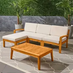 MOVENDA - Sofá seccional de terraza Cisne 3 personas con mesa