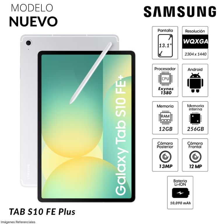 Tablet Galaxy Tab S10 FE Plus 13.1" WQXGA+ 12GB 256GB + S-Pen - Silver