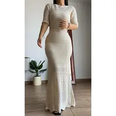 GENERICO - VESTIDO LARGO PARA MUJER HILO IMPORTADO MANGA 34