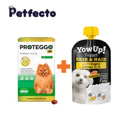 PROTEGGO - ANTIPULGAS PARA PERROS - 3 MESES (2 – 4.5 kg.) +1 YOGURT