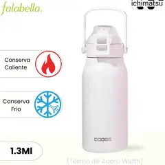 ICHIMATSU - Termo de Acero Inoxidable Width Blanco 1.3 L