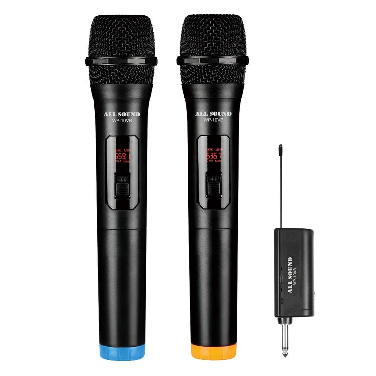 MICROFONOS INALAMBRICO PARA KARAOKE 2 EN 1 RECARGABLES - BUENA CALIDAD UHF