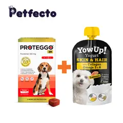 PROTEGGO - ANTIPULGAS PARA PERROS - 3 MESES (>10 – 20 kg.) +1 YOGURT SKIN & HAIR