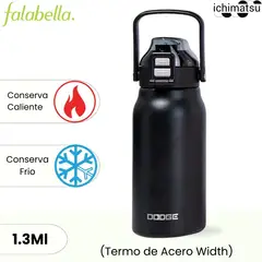 ICHIMATSU - Termo de Acero Inoxidable Width Negro 1.3 L