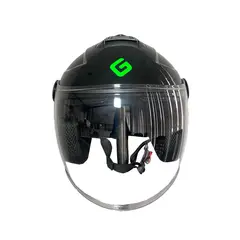 GREENLINE - CASCO PARA MOTO DOBLE VISOR, tipo Abierto, 502 NEGRO