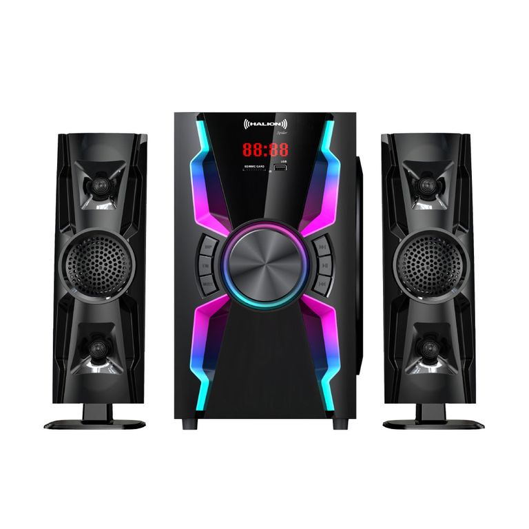Parlante 2.1 HA-F55 Spider Subwoofer 6.5" USB, SD, BT, FM 150w