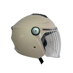 GREENLINE - CASCO PARA MOTO DOBLE VISOR, tipo Abierto, 502 CREMA