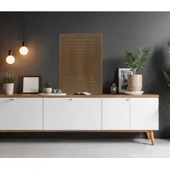 TEJICORP - Cuadro Charlott lienzo trenzado en color toffee