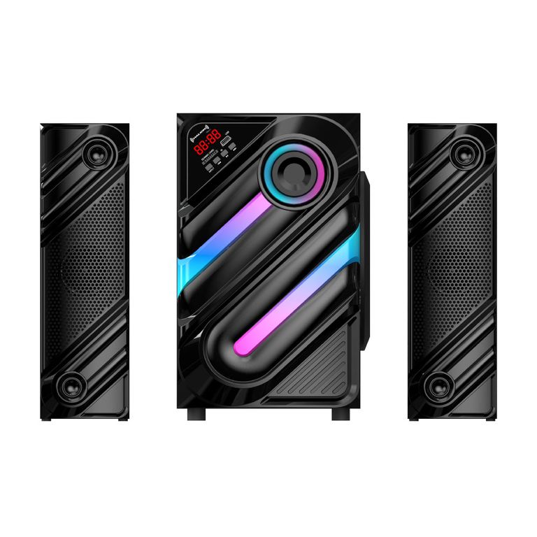 Parlante 2.1 HA-F77 Thanos Subwoofer 8" USB, SD, BT, FM 200w