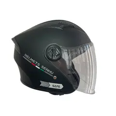 GREENLINE - CASCO PARA MOTO DOBLE VISOR, tipo Abierto, 606 NEGRO