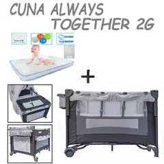 INFANTI - Nueva Cuna Always Together 2G Con Colchon Celeste -Gris