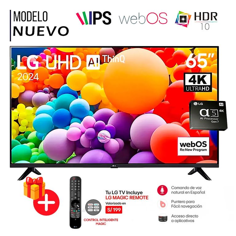 Televisor 65” UHD 4K Thinq Ai 65UT7300PSA + CONTROL MAGIC